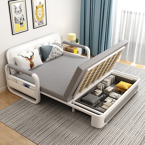Sofá Cama Individual Con Almacenaje Nórdico Plegable 80cm