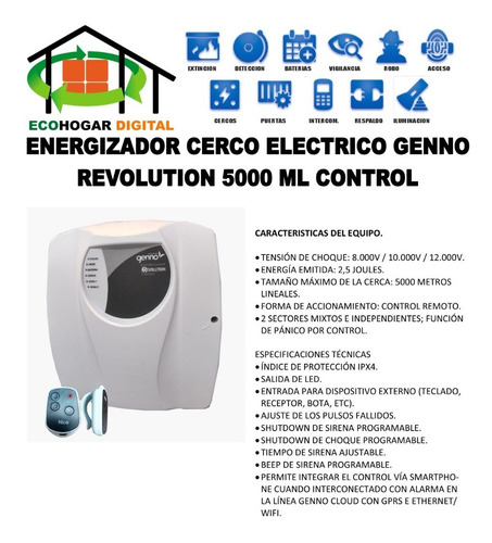 Energizador Cerco Electrico Genno Revolution 5000 Ml Control
