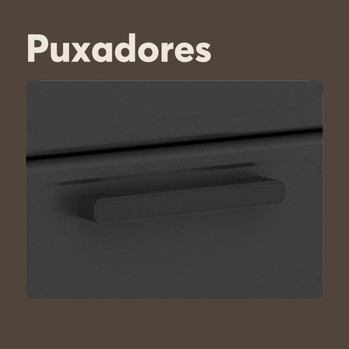 Cozinha Compacta Aço 6 Portas 2 Gavetas Estilo Bertolini Cor Grafite