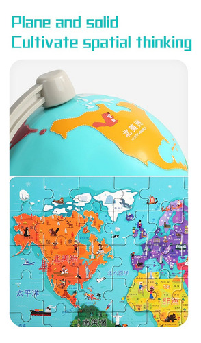 Nuevo Puzle Educativo H Con Forma De Mapa Infantil, Madera,