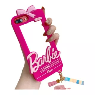 Funda Protectora Con Espejo Y Charm Para iPhone Móvil Rosa