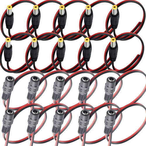 Kit 10 Conector Plug P4 Rabicho Fêmea E 10 P4 Rabicho Macho