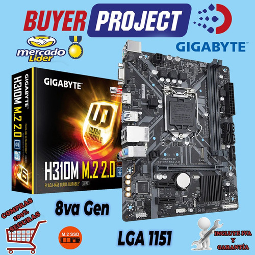 Imagen 2 de 4 de Mainboard Gigabyte H310m M.2 Lga11151 8va Gen Ddr4 Hdmi M.2