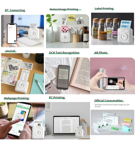 Imagen 5 de 10 de Goojprt Peripage Mini Impresora De Bolsillo Sin Hilos Bt