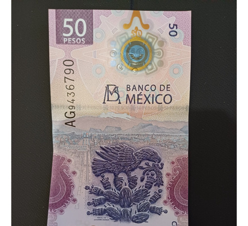  Billete Ajolote 50 Pesos Ag, Importante Error Impresión 