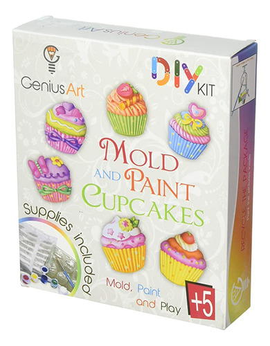 Genius Art - Molde Y Cupcakes De Pintura, Diseño De Chicas.