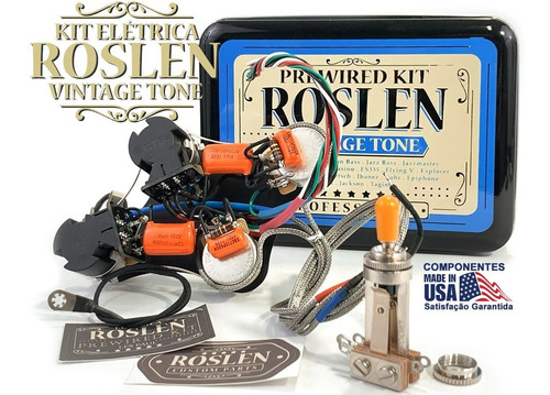 Kit Elétrica Les Paul Completo Com Chave E 2 Push Pulls Cts