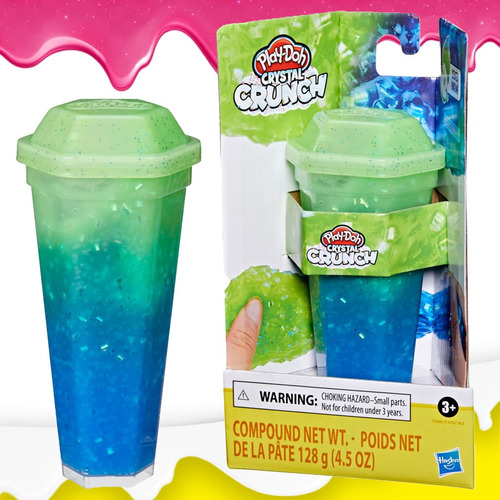 Play Doh Crystal Crunch Masa Moldeable Aroma Juguete Hasbro Color Verde Azul / Manzana Verde Scented / Blue Chartreuse