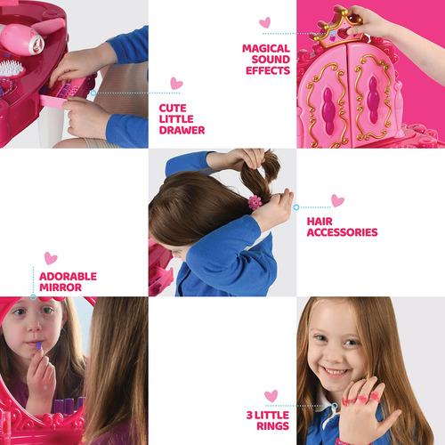 Set De Tocador Play22 Pretend Play Para Niñas Con Espejo Y T