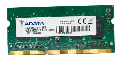 Memoria Adata 2gb Ddr3l 1866 Sodimm 1.35v Adds186622g13-bsse