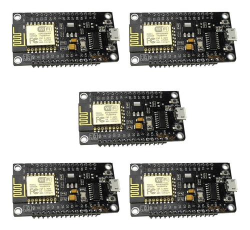 5 Piezas De Modulo Esp8266 12f Wifi Lua Nodemcu Node Mcu Usb