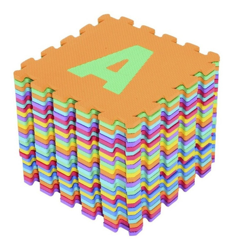 Imagen 2 de 4 de Alfombra Goma Eva Puzzle Alfabeto 26 Piezas 30 X 30 Cm.