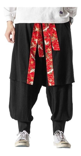 Disfraz Yukata De Samurai Para Hombre, Talla Grande, Pantalo