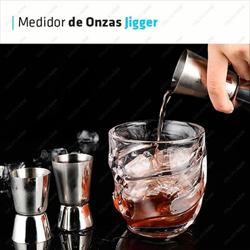 Imagen 4 de 10 de Medidor Onzas Jigger Tragos Bebidas Acero Inoxidable Barman