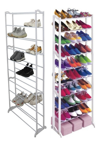 Zapatera 10 Niveles Rack Organizador Zapatos Hasta 30 Pares