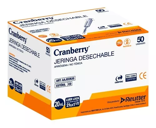 Jeringa Desechable 3cc Luer Lock - Cranberry – SOLUMEDICA
