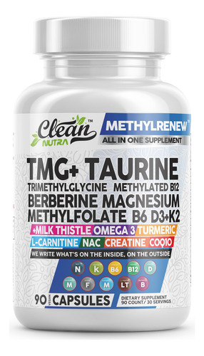 Suplemento Multivitamínico Metilado Com Taurina Clean Nutra