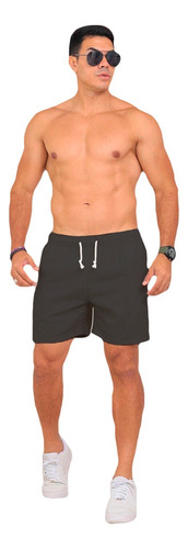 Bermuda Short Masculina Lisa Linho Crú Lavíbora Slim Casual
