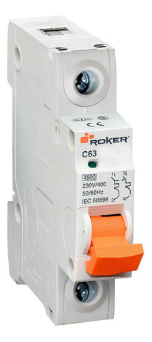 Llave Termica Unipolar Termomagnetica 40a Roker 4.5ka Voltaje Nominal 400v Color Blanco Corriente Nominal 40 A