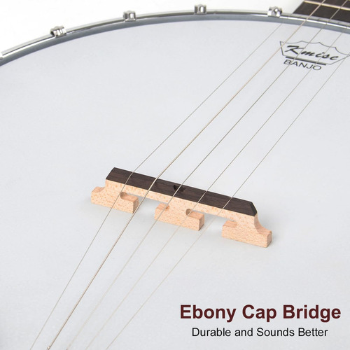 Banjo Resonador De 5 Cuerdas Kmise, Profesional Sapele Back