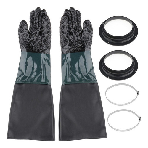 Q Guantes Y Par De Guantes Para Cabinas De Arenado
