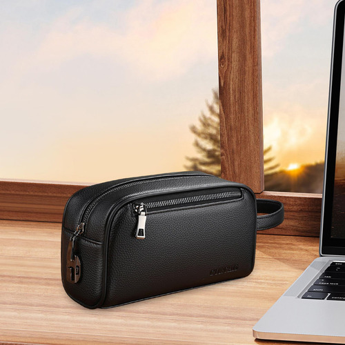 Bolso De Mano Para Hombre De Gran Negro Con Cerradura