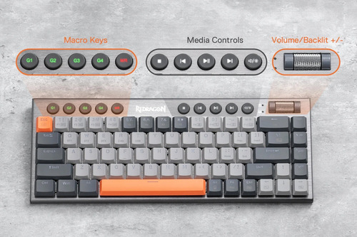 Teclado Mecanico Redragon Horus Se K609 Rgb Pro Gris Inglés Internacional
