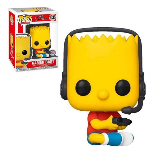 Boneco Gamer Bart 1035 Simpsons Special Edition Funko