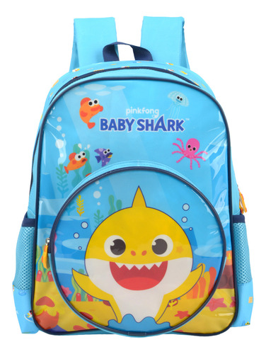Mochila Escolar Infantil Luxcel Baby Shark Azul