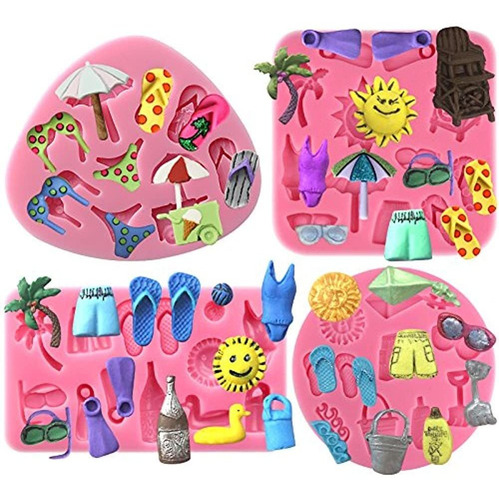 Funshowcase Summer Beach Holiday Fondant Molde De Silicona P