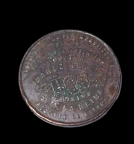 Medalla Colocación Piedra Casa De España Año 1889 - 051 (Usado)