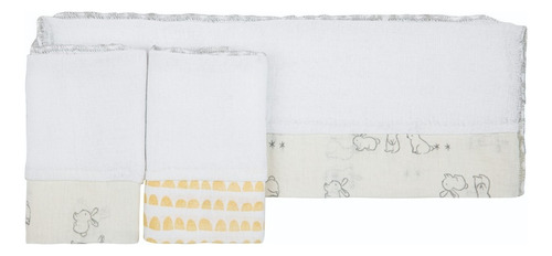 Kit Ajuar Bebé 10 Piezas Mantilla Toalla Pañal Babero Lujo Color Neutro