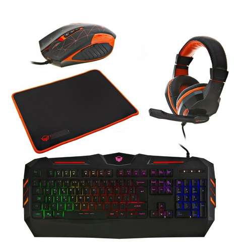 Combo Teclado Mouse Audifono Mousepad Meetion Gamer C500