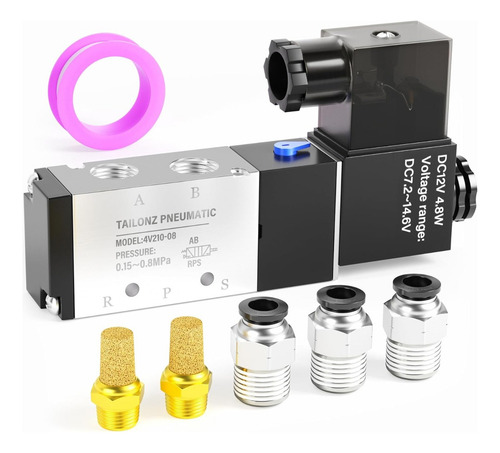 220v Válvula Solenoide Neumática 1/4 Npt 4v210-08 Tailonz