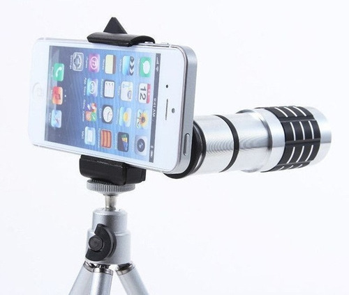 Telescopio Metalico 12x Lente Celular12x Con Tripode Calidad