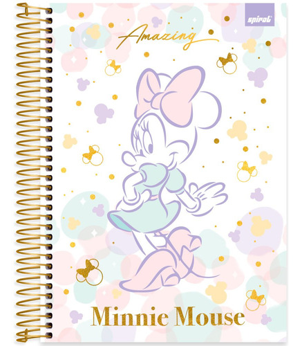 Caderno Universitário Capa Dura 10x1 160 Folhas Minnie Style