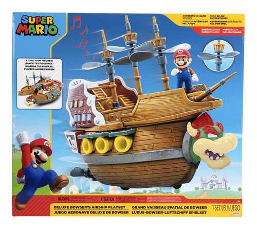 Playset Barco Super Mario Juego De Aeronave Deluxe De Bowser