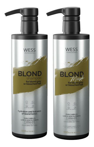 Kit Wess Blond Shampoo 500ml + Mask 500ml