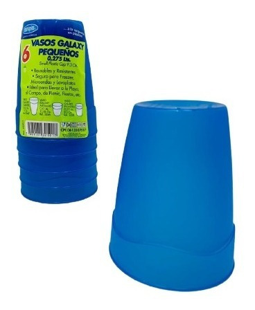 6 Vaso Plastico Galaxy Pequeño Manaplas 1390 Xavi