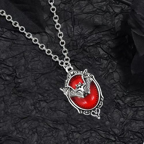 Collar Gótico Murcielago Punk Rock Rojo