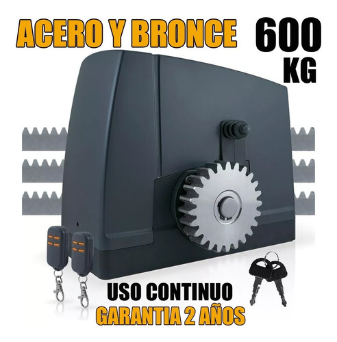 Kit Motor Porton Corredizo Cremallera Acero Corona Bronce