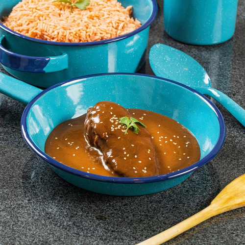 Imagen 3 de 10 de Batería De Cocina Alejandra 14 Piezas Color Azul Cinsa