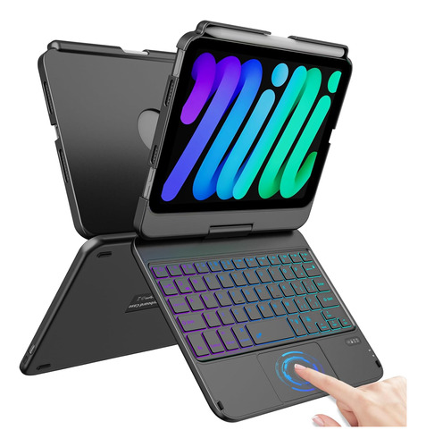 Funda Para iPad Mini 6 Con Teclado, Teclado Táctil Para iPad