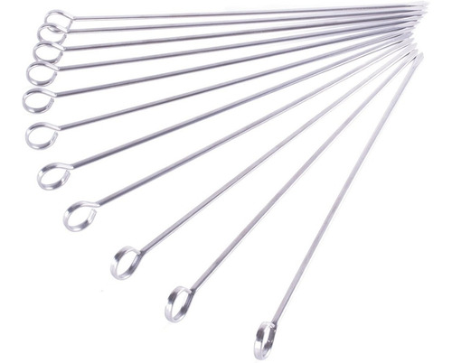 Set X12 Palitos Pinches De Brochette Parrilla Acero