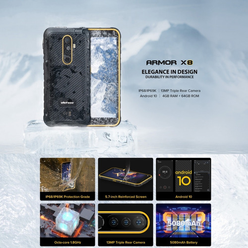 Armor X8 - Dualsim 4g Todo Terreno Ip68 Ip69 Resistente