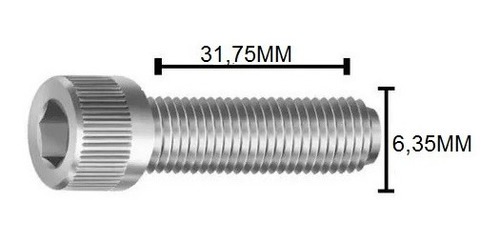 Parafuso Allen Cil Inox 1/4 X 1.1/4 Unc Inoxidavel 304 15 Pc