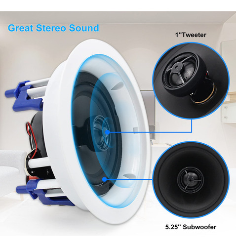 Ceiling Speakers Herdio 5.25'' 150w 8 Ohms Passive Wired X4