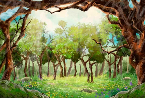 Resultado de imagem para floresta encantada  Spring scenery, Anime  scenery, Scenery wallpaper