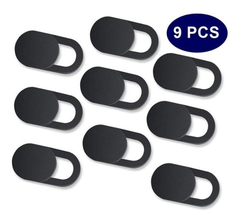 Cubre Webcam Tapa Deslizable Pack/9pz C/negro Contra Espías 