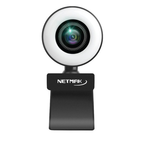 Imagen 3 de 4 de Cámara web Full HD 1080P Con Microfono Aro Luz Led Pc Notebook Win Linux